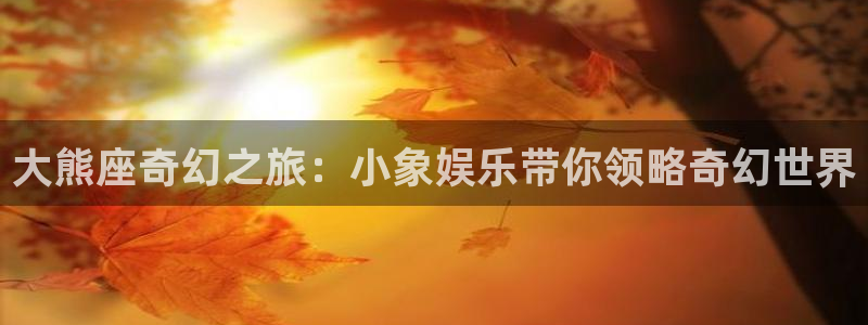 赢咖娱乐：大熊座奇幻之旅：小象娱乐带你领略奇幻世界